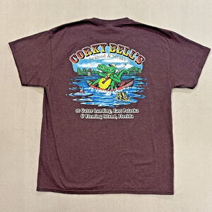 Corky Bell’s Mens Large T-shirt Gator Landing Fleming Island Florida Seafood Bar